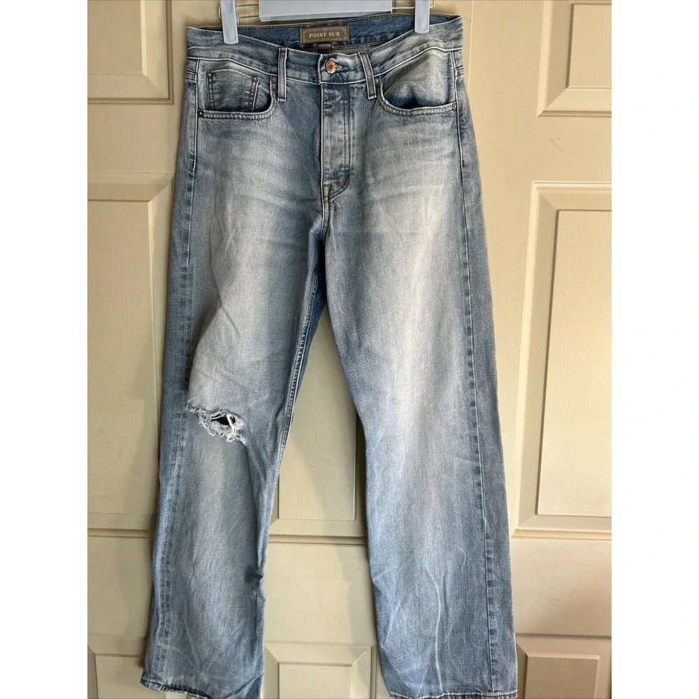 J.Crew Point Sur Canyon Mid-rise Boyfriend Jean Faded Blue Wash Selvedge Ed 27 - Picture 4 of 10